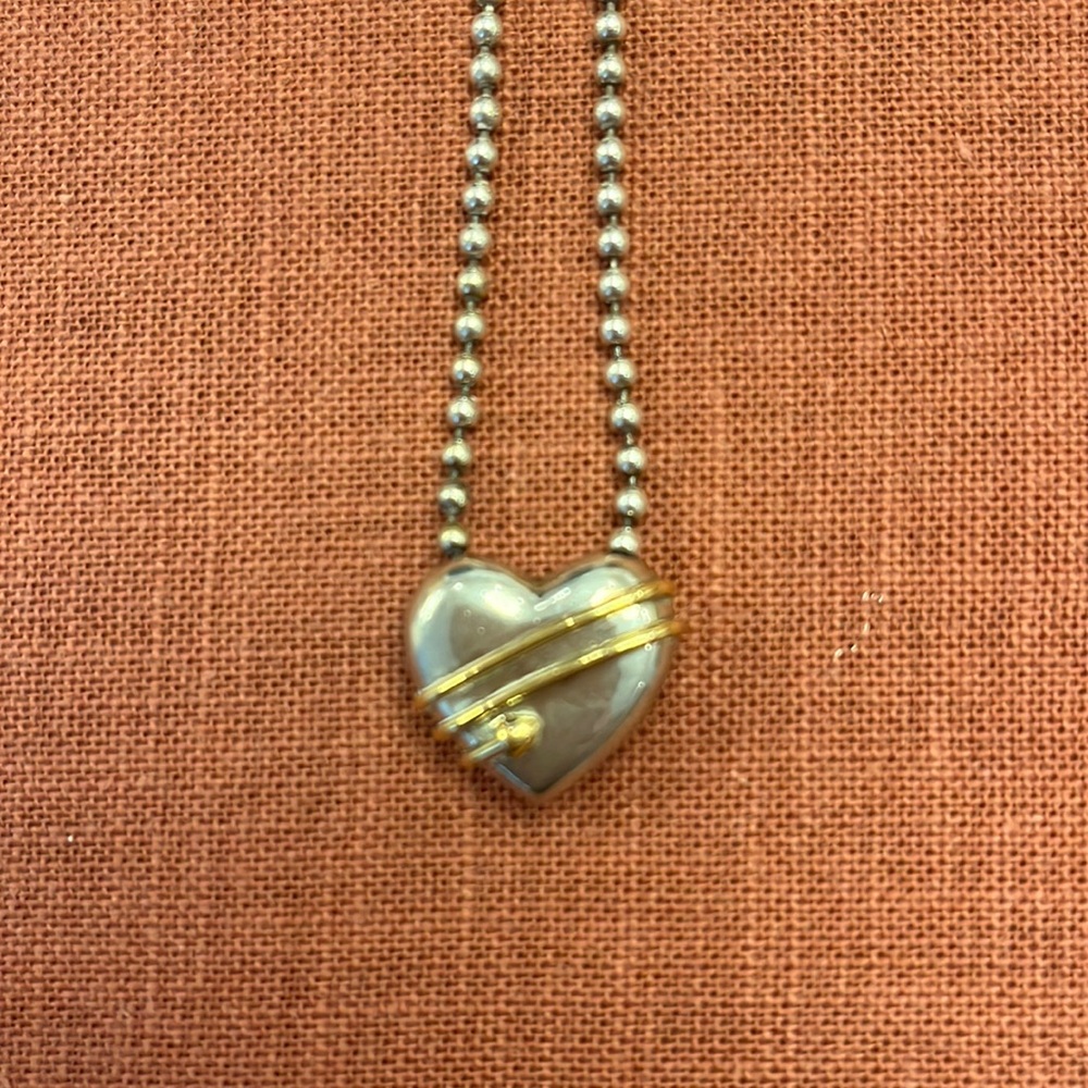 Tiffany & Co 18K gold & sterling silver necklace